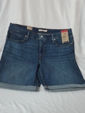 Levi's Dark Blue Cuffed Jean Shorts
